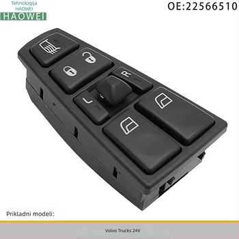 Električni prekidač regulatora prozora na vratima za Volvo kamion 24V, model 22566510, ABS+elektronika, vrijeme podizanja 5 sekundi