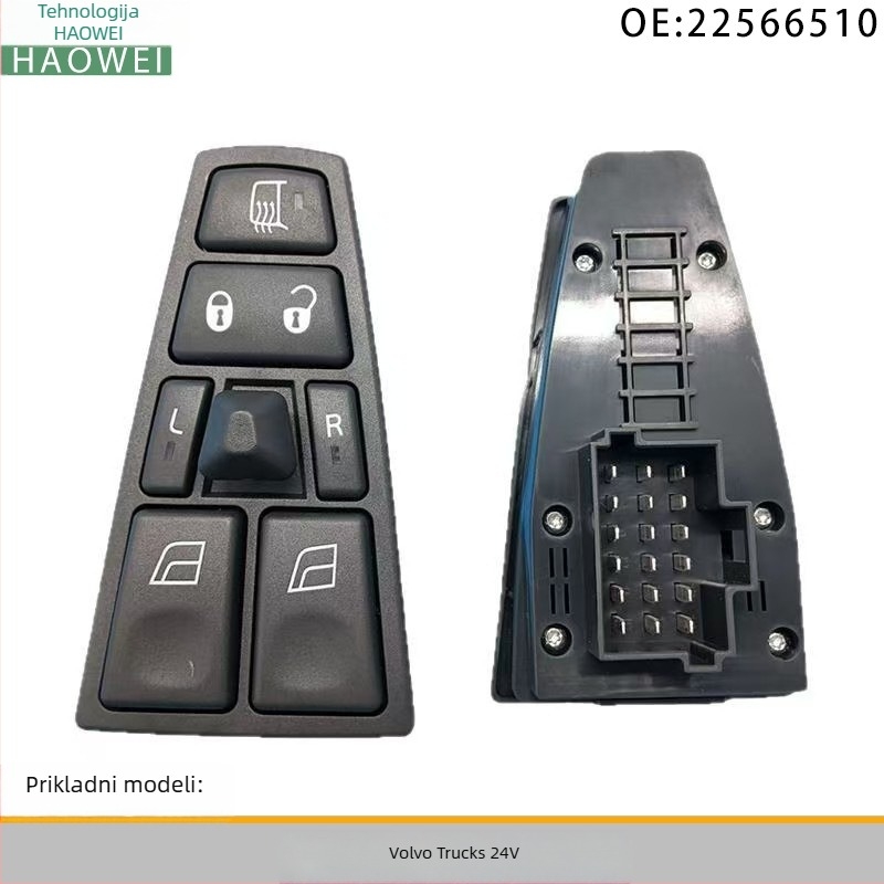 Električni prekidač regulatora prozora na vratima za Volvo kamion 24V, model 22566510, ABS+elektronika, vrijeme podizanja 5 sekundi