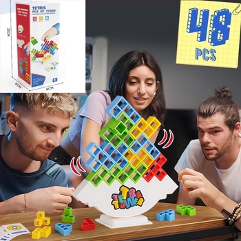 Zuoxin plastični blokovi za balansiranje za djecu, stolna igra slaganja i ravnoteže, pakiranje u šarenoj kutiji, za djecu od 4 do 6 godina