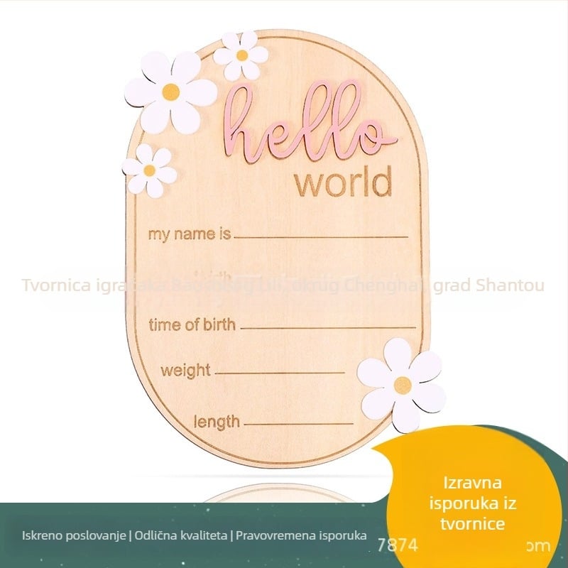 Dječja pločica s imenom – drveni natpis (Materijal: ploča gustoće; Stil: moderni jednostavno; Kategorija: pločica; Primjenjivo: dom, ured, vrt)