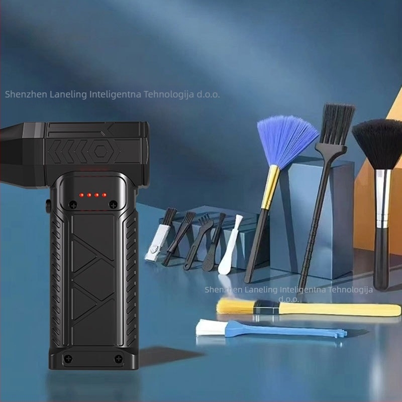 Ručni mini ventilator s brushless motorom, USB napajanje, 3 brzine, osvjetljenje, ugrađena baterija 1200–2000 mAh (3 brzine; USB napajanje; baterija 1200–2000 mAh; osvjetljenje)