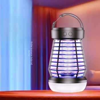 Vanjska lampa za ubijanje komaraca, model J10, električni šok, Punjiva Li-ion baterija 1500 mAh, LED zamka, domet 21–30 m², ABS materijal