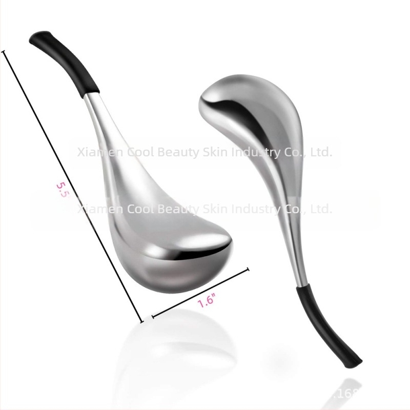 Alat za masažu očiju od nehrđajućeg čelika sa kristalnom kuglom — hlađenje za njegu kože, uključuje ledeni čekić i ledenu žličicu