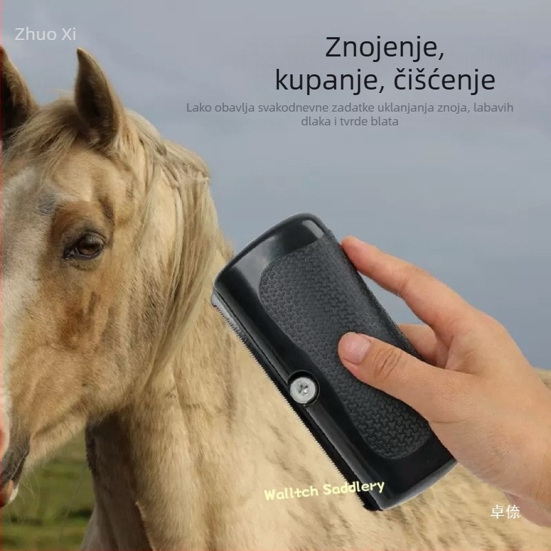 Set za njegu konja: uklanjanje znoja, češalj za tanke dlake, četka, češalj, brijaća četka