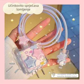 Zaštitni poklop za kabel za podatke Apple 20W, otvoreni tip navijanja, karikatura/jednostavan stil, TPU i smola