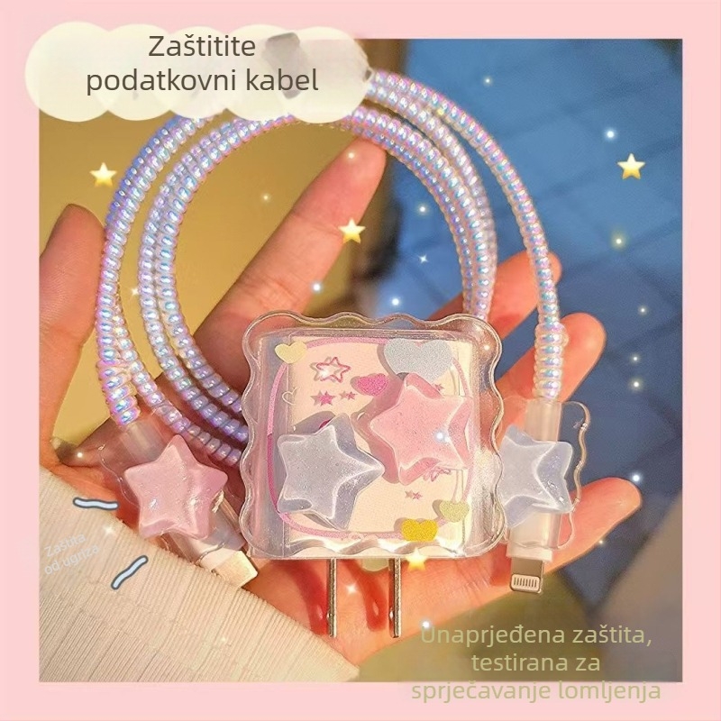 Zaštitni poklop za kabel za podatke Apple 20W, otvoreni tip navijanja, karikatura/jednostavan stil, TPU i smola