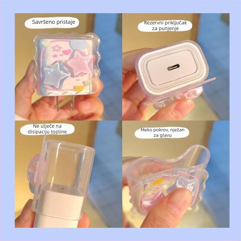 Zaštitni poklop za kabel za podatke Apple 20W, otvoreni tip navijanja, karikatura/jednostavan stil, TPU i smola