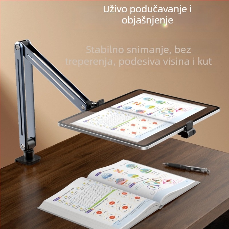 Dvostruki držač za telefon i tablet s 360° rotacijom, sklopiv i podesiv kut gledanja za noćni ormarić