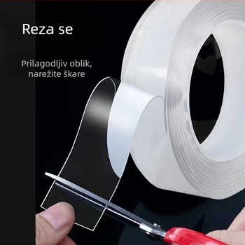 Nano dvostrana traka s akrilnim ljepilom, viskoznost visoka, PET osnova, plastično jezgro, za svadbene dekoracije.