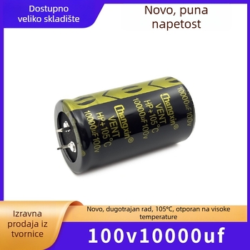 Elektrolitski kondenzator, dugotrajni audio filter napajanja, 100V, 10000uF (Marka: Genuine)