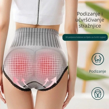 Ženske gaćice s visokim strukom — stanjivanje, podizanje stražnjice, prozračni Jacquard poliester
