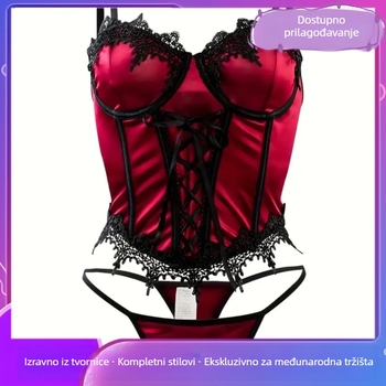 Ženski seksi set donjeg rublja s otvorenim leđima – poliester, 90–95% poliester, stil uloga