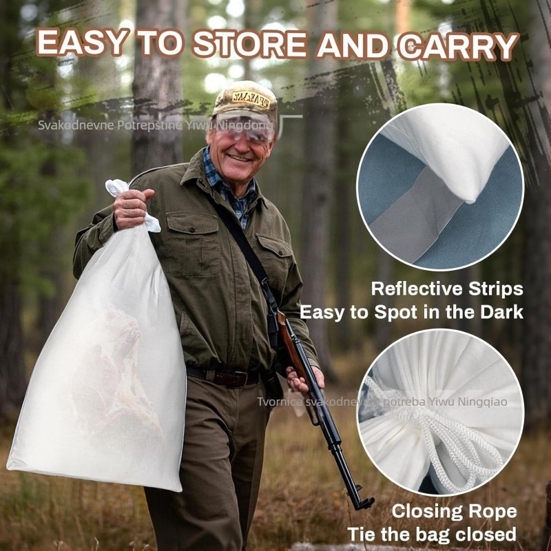 Torba za meso - cilindričnog oblika, pamuk i lan, zatvorena, za lov