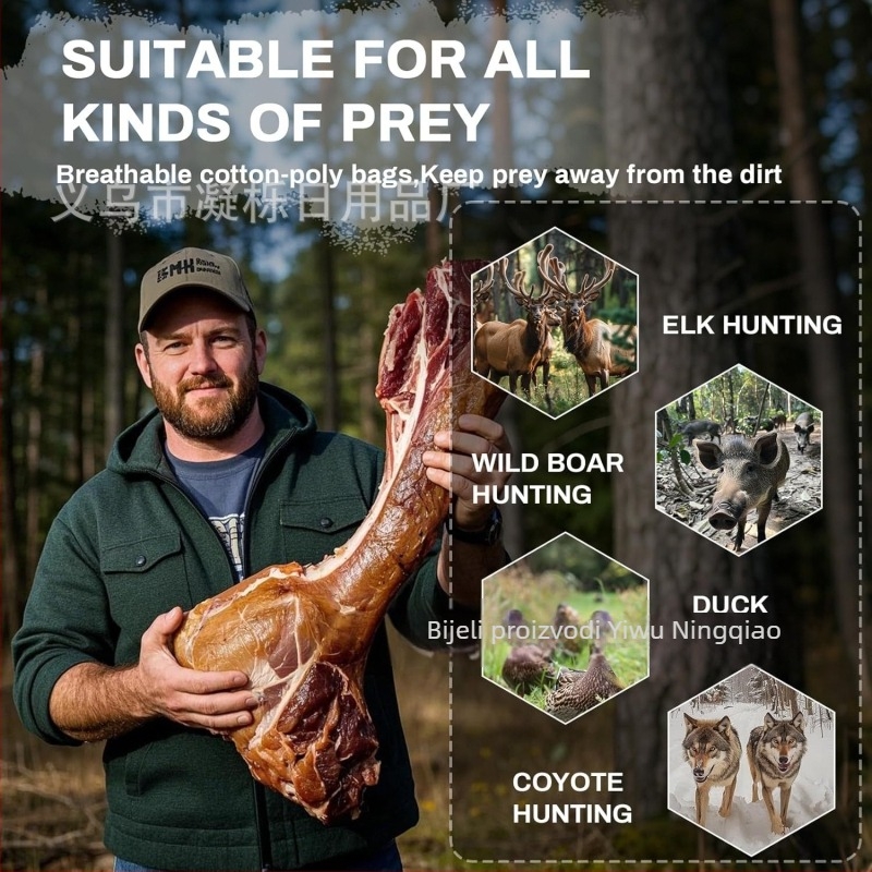 Torba za meso - cilindričnog oblika, pamuk i lan, zatvorena, za lov