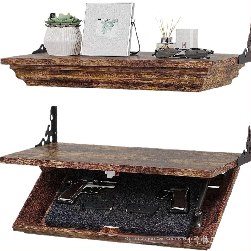 Držač za pištolje na zid, drveni, otporan na prašinu, 1 razina, vijčano pričvršćivanje