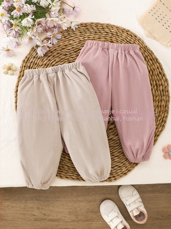 Unisex dječje sportko-ležerne hlače od pamuk-poliester materijala, sa srednje visokim strukom i elastičnim pojasom, za djecu 1–3 godine, proljeće i jesen.