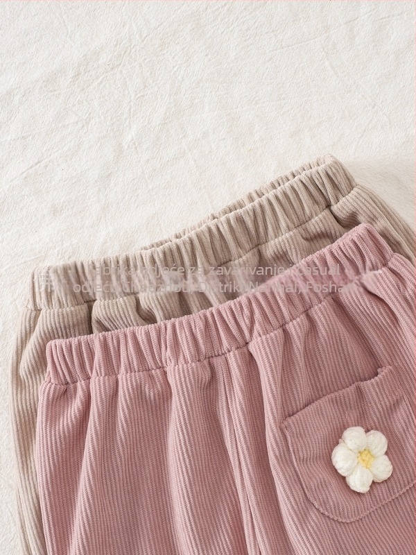 Unisex dječje sportko-ležerne hlače od pamuk-poliester materijala, sa srednje visokim strukom i elastičnim pojasom, za djecu 1–3 godine, proljeće i jesen.