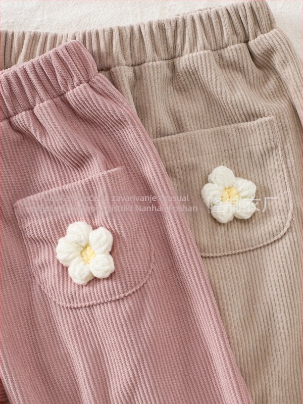 Unisex dječje sportko-ležerne hlače od pamuk-poliester materijala, sa srednje visokim strukom i elastičnim pojasom, za djecu 1–3 godine, proljeće i jesen.