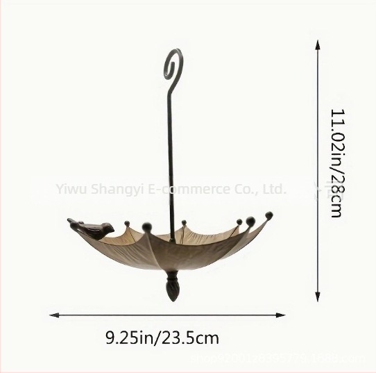 Hranilica za ptice u obliku kišobrana, od željeza, moderni minimalistički dizajn, pogodna za kuću, vrt, dvorište, ured i hoteli/restorane.