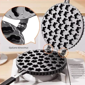 Set od 37 Plum Blossom pladnjeva, aluminijski spoj, neprijanjajuće, uključuje valjak za jaja i pleh za pečenje