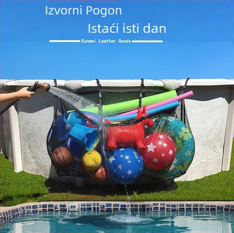 Vješena torba za pohranu, najlon, kubičnog oblika, velike kapacitete, za pohranu u bazenu i skupljanje igračaka