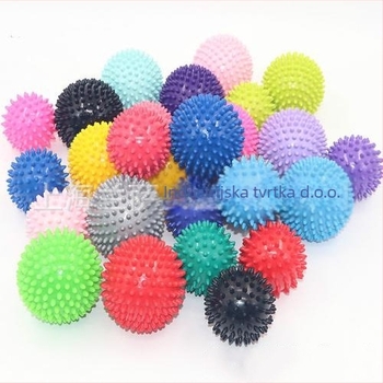 PVC bodljiva masažna lopta za akupunkturu i fasciju — joga/fitness lopta; Ne naduti; Materijal: PVC; Težina: prilagodljiva; Obrada i prilagodba: Da