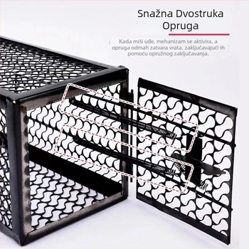 Kavezna zamka za miše — Model S, Metalno kućište s emajliranim premazom, Mala kućica za miševe