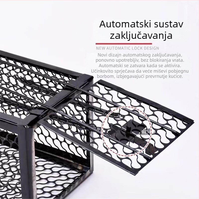 Kavezna zamka za miše — Model S, Metalno kućište s emajliranim premazom, Mala kućica za miševe