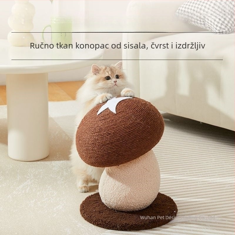 Stup za grebanje mačaka od sisala – otporna ploča za oštrenje kandži, bez vlakana, sladak stil, igračka za mačke