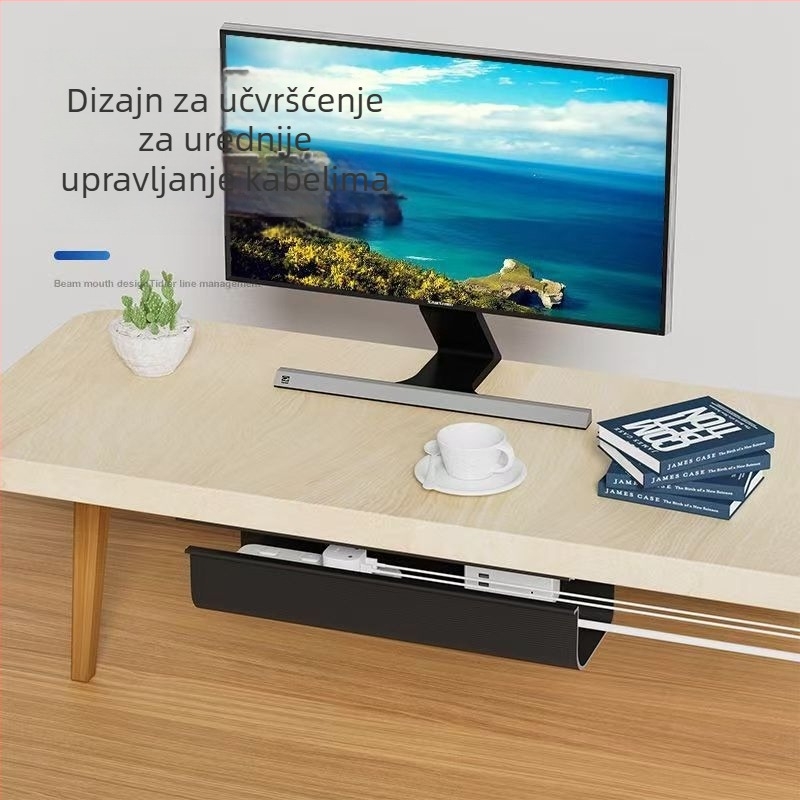 Kabelski organizator za stolno upravljanje s unutarnjim navijanjem, PVC, Model 12, Veličina 40, Bez bušenja