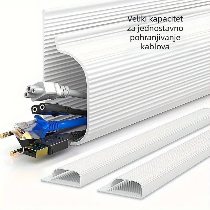 Kabelski organizator za stolno upravljanje s unutarnjim navijanjem, PVC, Model 12, Veličina 40, Bez bušenja