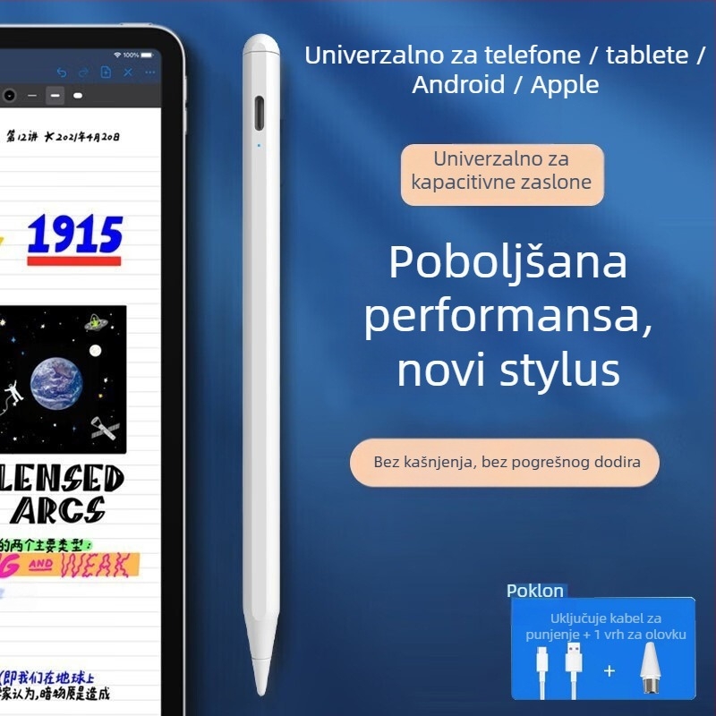 ALNK stilus – univerzalni kapacitivni dodirni stilus za tablet uređaje i telefone, metalno kućište, magnetsko pričvršćivanje, kompatibilno sa Samsung, Apple, OPPO, VIVO i Xiaomi