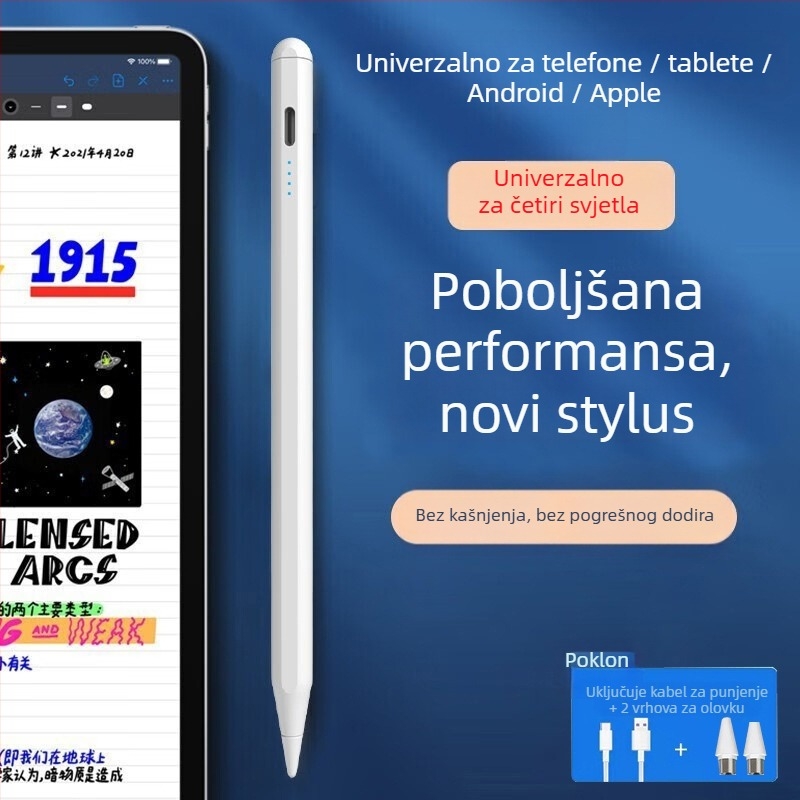 ALNK stilus – univerzalni kapacitivni dodirni stilus za tablet uređaje i telefone, metalno kućište, magnetsko pričvršćivanje, kompatibilno sa Samsung, Apple, OPPO, VIVO i Xiaomi