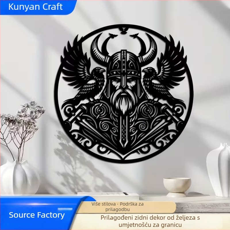 Vikinški ratnik – Željezna umjetnička silueta za Zidni viseci dekor KY-A107 | Materijal: Željezo; Kategorija: Zidni visi dekor; Stilovi: Kineski, Klasični, Kreativni, Moderni minimalistički, Europsko-američki