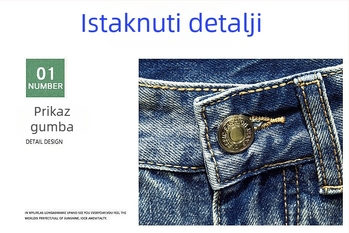 Muške traper šorceve, srednji pojas, zip, ispran završetak, japansko-korejski stil