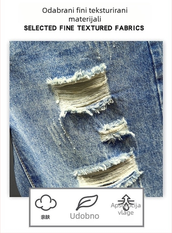 Muške traper šorceve, srednji pojas, zip, ispran završetak, japansko-korejski stil