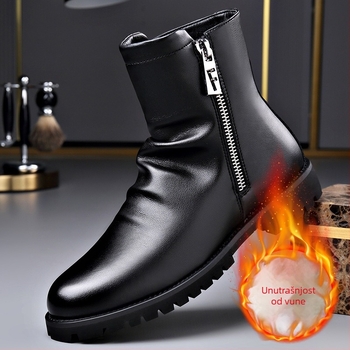 Martin Boots Chelsea visoke čizme s bočnim zatvaračem, PU gornji dio, vunena podstava, gumeni potplat