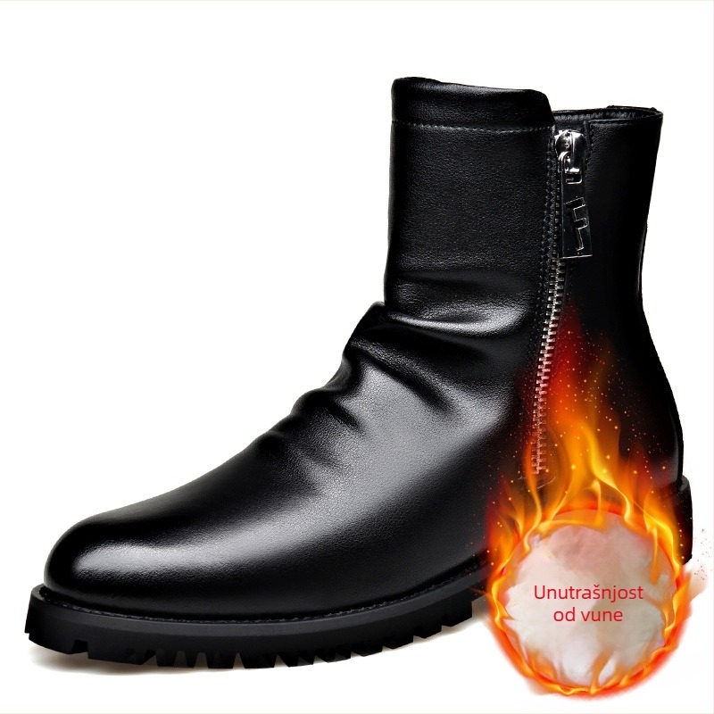 Martin Boots Chelsea visoke čizme s bočnim zatvaračem, PU gornji dio, vunena podstava, gumeni potplat