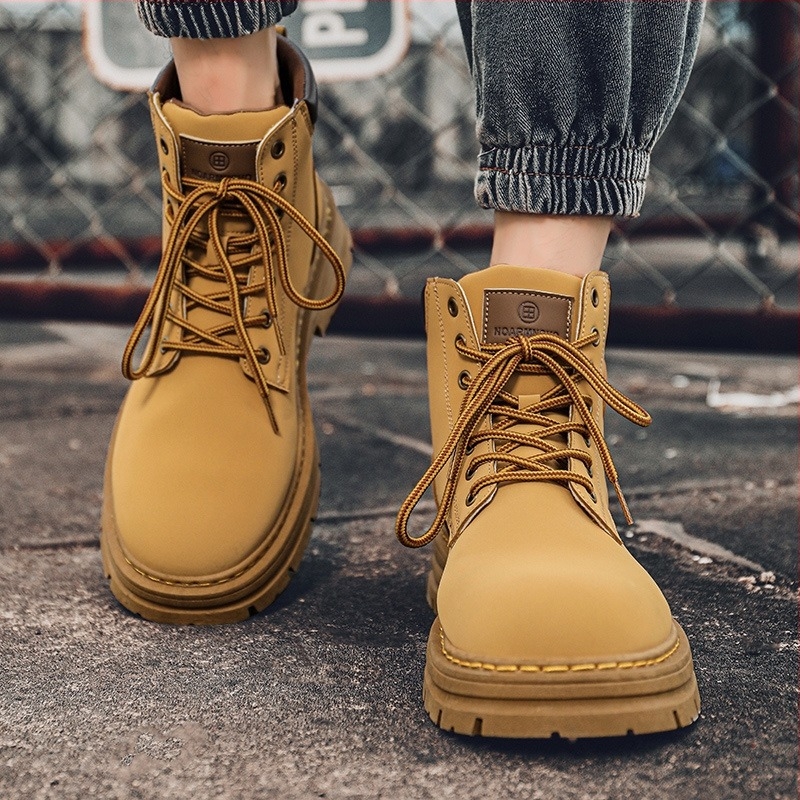 Muške Martin čizme za jesen – gumeni potplat, PU gornjište, protuklizne, prednje vezanje, EVA ulošak