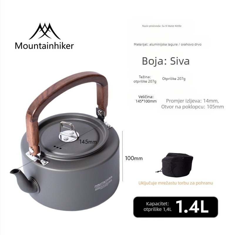 Mountain Guest Aluminijski lonac za vodu za kampiranje, Model SZK1305