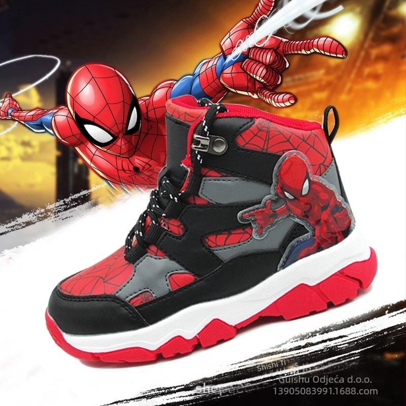 Unisex dječje planinarske tenisice s karikaturnim uzorkom, gornji dio od sintetičke kože, gumeni potplat, za djecu 7–12 godina, jesen-zima