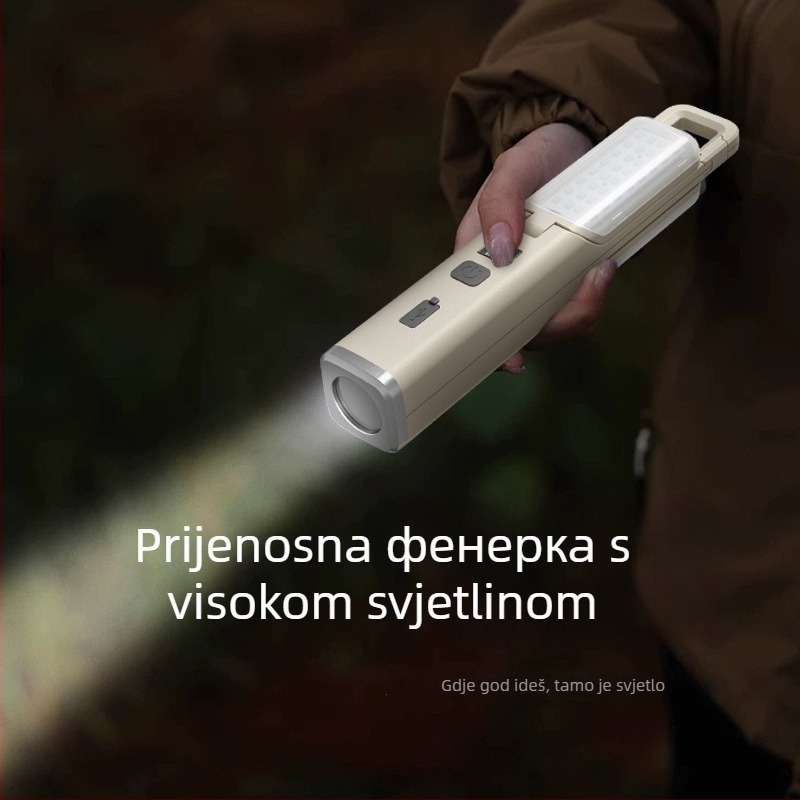 LED kamping svjetiljka, sklopiva i prijenosna, punjiva, 3.7V 10W, za šatore i studentske domove, s mogućnošću kačenja