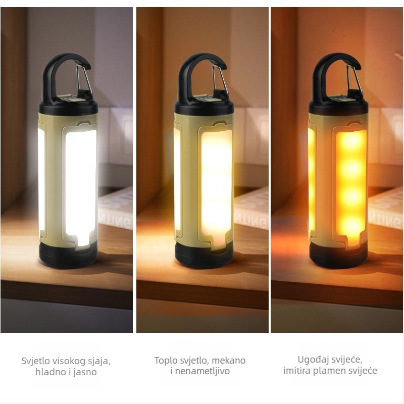 LED kamp lamp XF-LY23, punjiva, 3V, 5W, 90° sklopni dizajn s tri lopatice