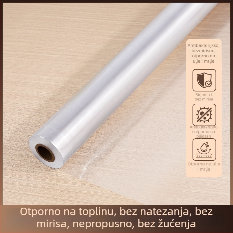 Prozirna zaštitna folija za ploču stola od masivnog drva i mramora – samoljepljiva, otporna na visoke temperature, vodootporna, antibakterijska