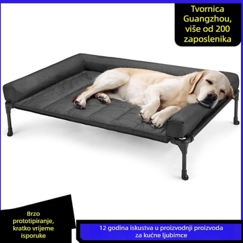 Fushang Odvojiva pseća lezaljka s prozračnom Teslin mrežom, vodootporna i protuklizna, okvir od nehrđajućeg čelika