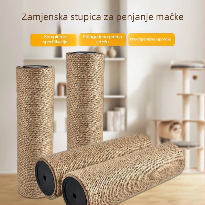 Sisalni stub mačjeg toranj - DIY dodatak, jednostavan stil, Pet travel e-family
