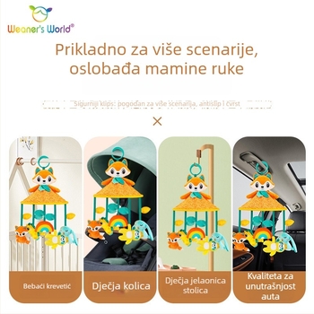 Plišana viseća igračka s zvoncem za kolica i krevetić za dojenčad 0–3 godine