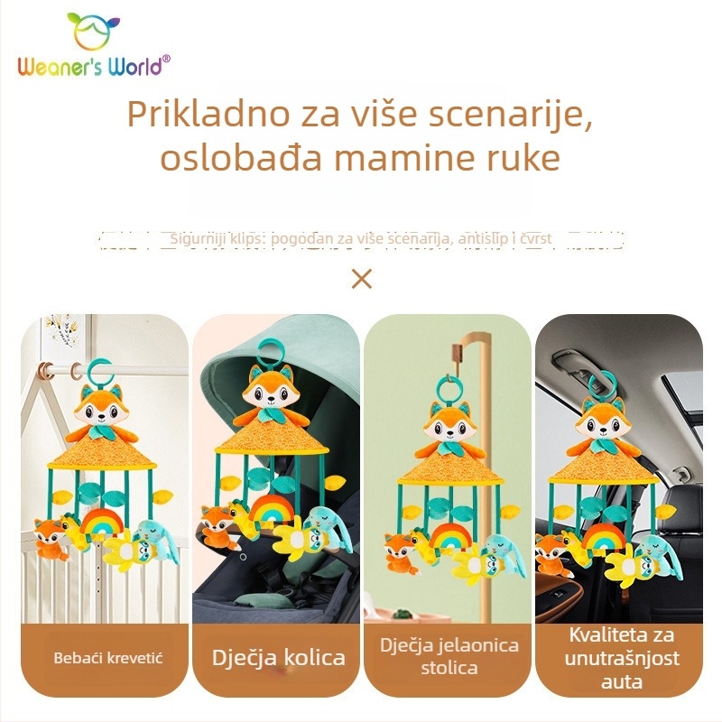 Plišana viseća igračka s zvoncem za kolica i krevetić za dojenčad 0–3 godine