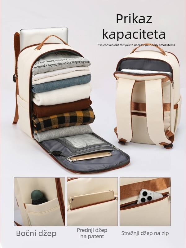 Putni ruksak za laptop - unisex, Oxford tkanina, kapacitet ispod 20 L, podstava od poliestera, za poslovna putovanja