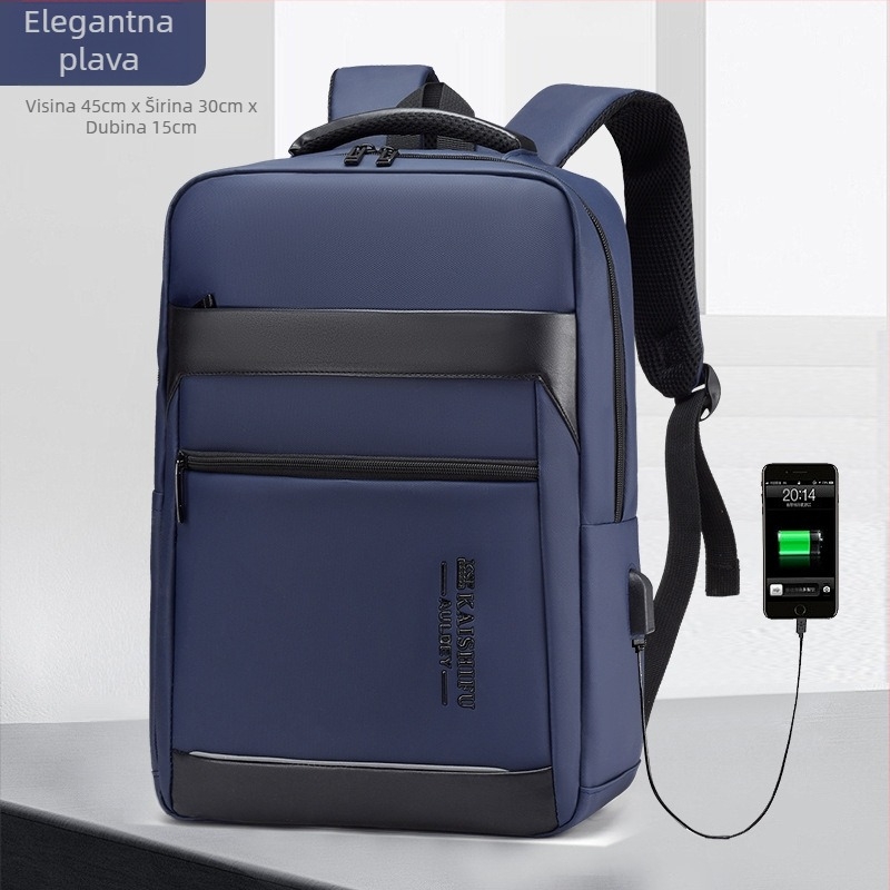 Poslovni ruksak za prijenosno računalo s vodootpornom PVC tkaninom, prozračni dizajn, kaiševi s jastučićem zraka, kapacitet ispod 20 L